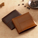 RFID Antimagnetic Leather Men's Wallet Short Purse