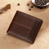 RFID Antimagnetic Leather Men's Wallet Short Purse