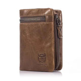 Bullcaptain Leather Wallet Multifunctional Folding Multi-Card Position
