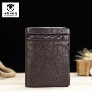 Bullcaptain Leather Wallet Multifunctional Folding Multi-Card Position