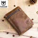 Bullcaptain Leather Wallet Multifunctional Folding Multi-Card Position
