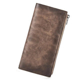 Classic Leather Men's Bifold Wallet Long Clutch Purse