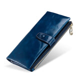 RFID Anti-Theft Leather Clutch Wallet for Men and Women
