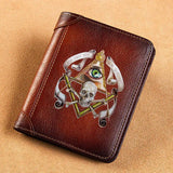 Leather Wallet Eye of God Masonic Skull Print Standard Purse BK463