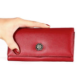 RFID Leather Lady's Wallet Long Hand Bag