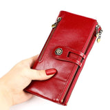 RFID Anti Theft Leather Lady Purse Pocket Bag