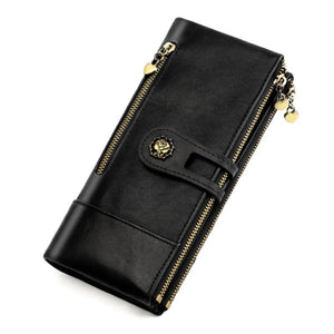 RFID Anti Theft Leather Lady Purse Pocket Bag