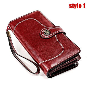 RFID Leather Handbag Large Capacity Long Lady's Purse