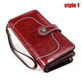 RFID Leather Handbag Large Capacity Long Lady's Purse
