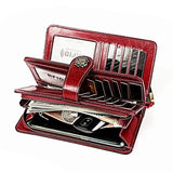 RFID Leather Handbag Large Capacity Long Lady's Purse