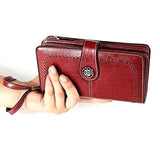 RFID Leather Handbag Large Capacity Long Lady's Purse