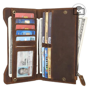 Men's Crazy Horse Leather Wallet with RFID Shield