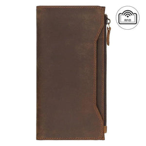 Men's Crazy Horse Leather Wallet with RFID Shield