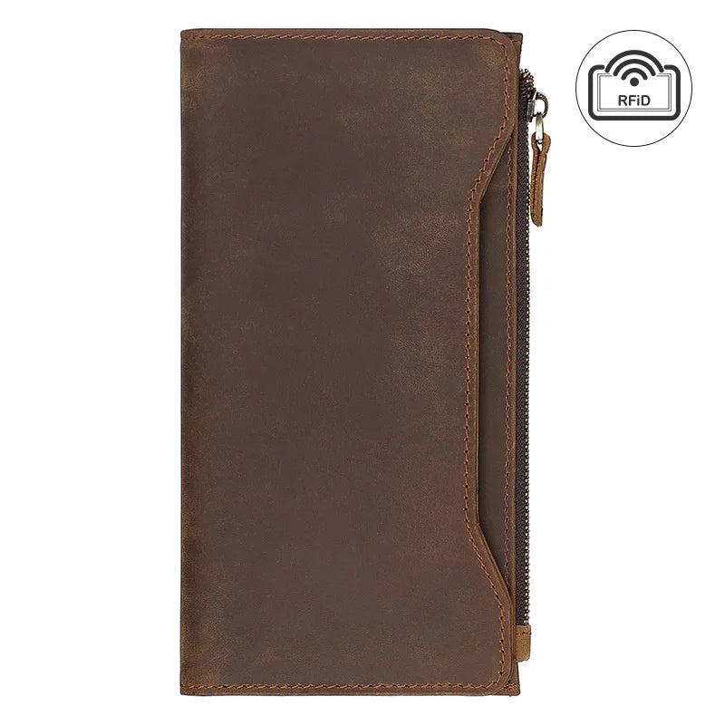 Men's Crazy Horse Leather Wallet with RFID Shield