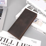 Leather Men's Wallet Crazy Horse Long slot Dollar Wallet