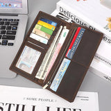 Leather Men's Wallet Crazy Horse Long slot Dollar Wallet