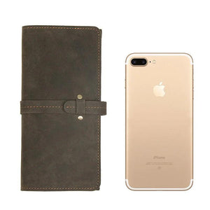 Men's Crazy Horse Leather Long Wallet Cowhide Wallet