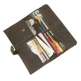 Men's Crazy Horse Leather Long Wallet Cowhide Wallet