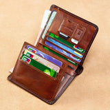 High Leather Wallet with Masons Skull Printing Purse