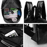 3Pcs/Set Solid Leather Backpack School Bag Travel Shopping