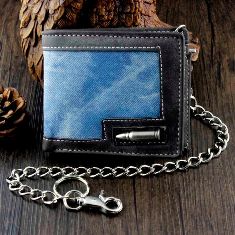 Men's Casual Wallet with Anti Thief Chain
