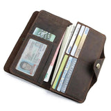 Crazy Horse Leather Wallet Men's Long Clutch Bag 8032R