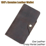 Crazy Horse Leather Wallet Men's Long Clutch Bag 8032R