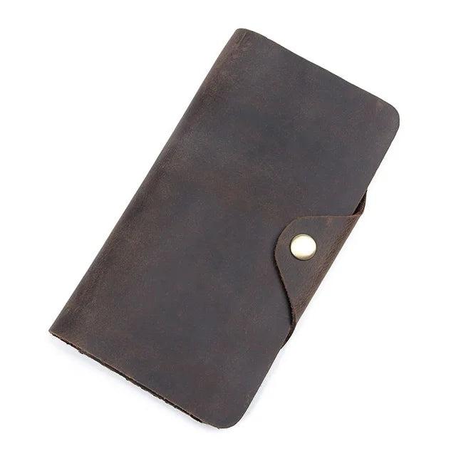 Crazy Horse Leather Wallet Men's Long Clutch Bag 8032R
