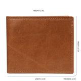 Men Short Bifold Leather Wallet with Coin Pocket