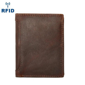 Men's Short Bifold Wallet with Coin Pocket