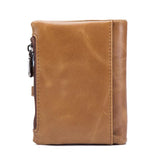 Men Wallet Cow Leather Large Capacity Short Men Purse