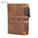 Men Wallet Cow Leather Large Capacity Short Men Purse