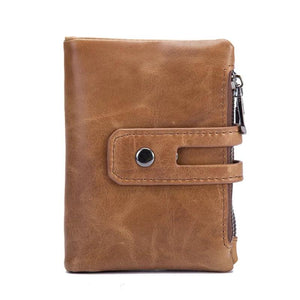 Men Wallet Cow Leather Large Capacity Short Men Purse