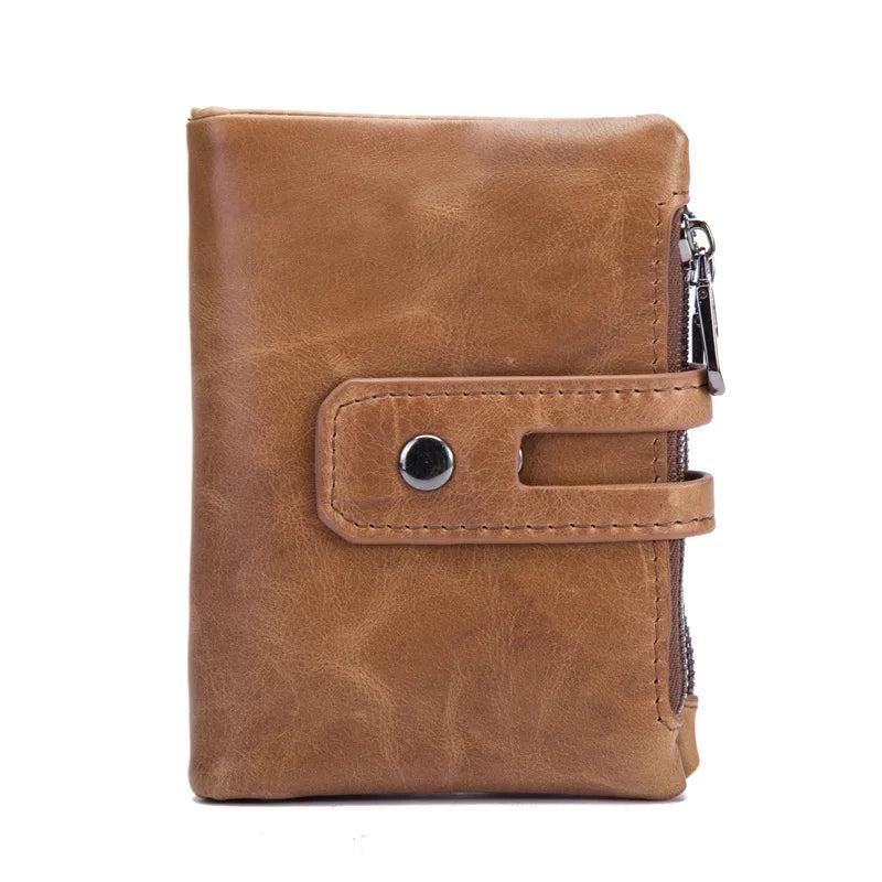 Men Wallet Cow Leather Large Capacity Short Men Purse
