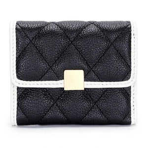Cow Leather Wallet Women's Short Clip