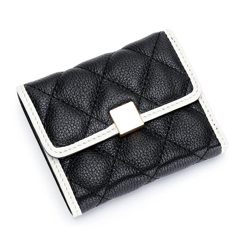 Cow Leather Wallet Women's Short Clip