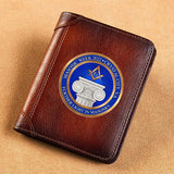 Leather Wallet Light Masonry Print Short Purse BK3699