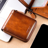 Classic Men's Leather Wallet with RFID Blocking