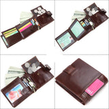 Oil Wax Leather Men Wallet Top Layer Cowhide Large Capacity Wallet