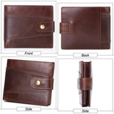 Oil Wax Leather Men Wallet Top Layer Cowhide Large Capacity Wallet