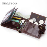 Oil Wax Leather Men Wallet Top Layer Cowhide Large Capacity Wallet