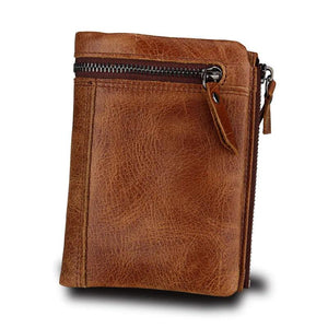 Men's Crazy Horse Skin Anti-Theft Wallet Short Wallet