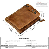 Men's Crazy Horse Skin Anti-Theft Wallet Short Wallet