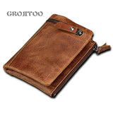 Men's Crazy Horse Skin Anti-Theft Wallet Short Wallet