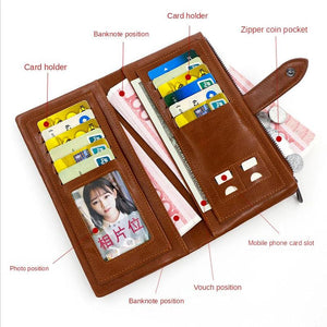 Men's Business Long Wallet PU Leather