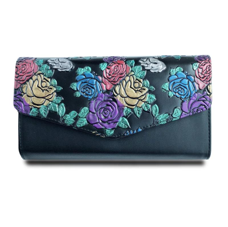 Embossed Hand Painted Clutch Bag Cross-body Envelope Bag