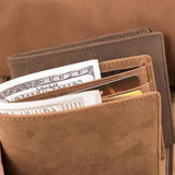 VE3033 Men's Leather Wallet Engraved, Birthday Anniversary Gift