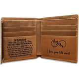 VE3033 Men's Leather Wallet Engraved, Birthday Anniversary Gift