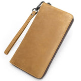 Men's Long Wallet Cow Leather Clutch Bag Functional Handbag