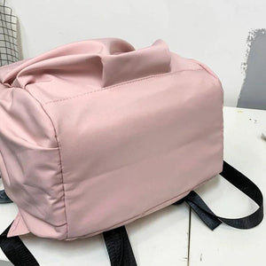 Preppy Style Nylon Backpack Large Capacity Waterproof Travel Rucksack